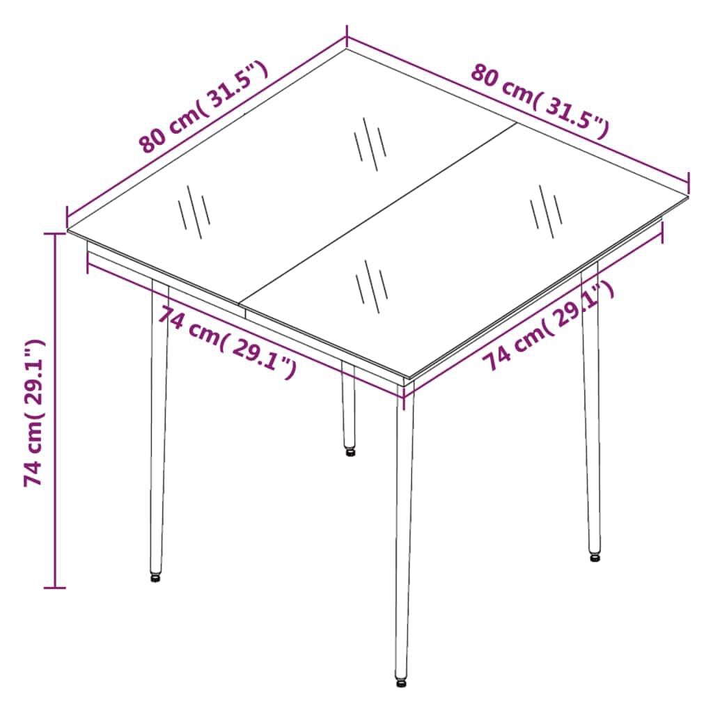 vidaXL 3 Piece Garden Dining Set Black
