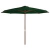 vidaXL Garden Parasol with Wooden Pole 350 cm Green