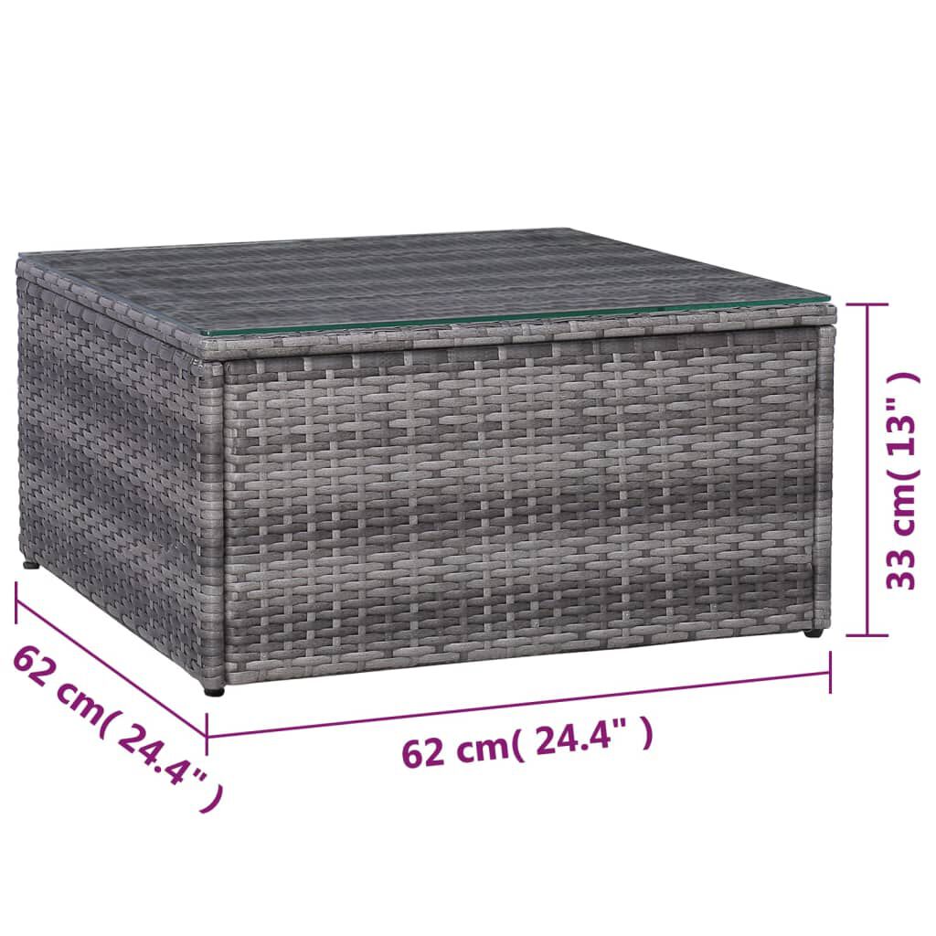 vidaXL 8 Piece Garden Lounge Set with Cushions Poly Rattan Grey