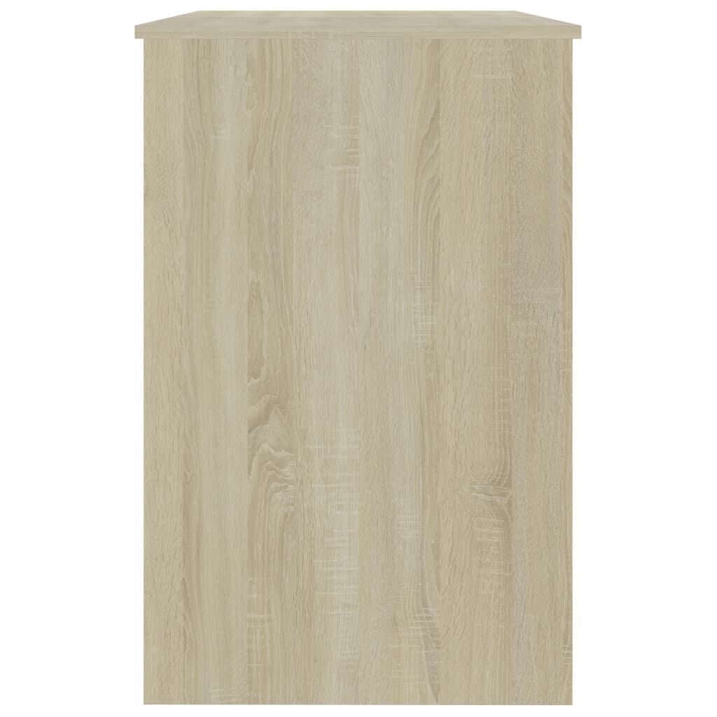 vidaXL Desk White and Sonoma Oak 100x50x76 cm Engineered Wood