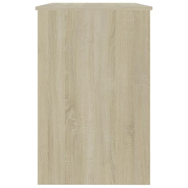 vidaXL Desk White and Sonoma Oak 100x50x76 cm Engineered Wood