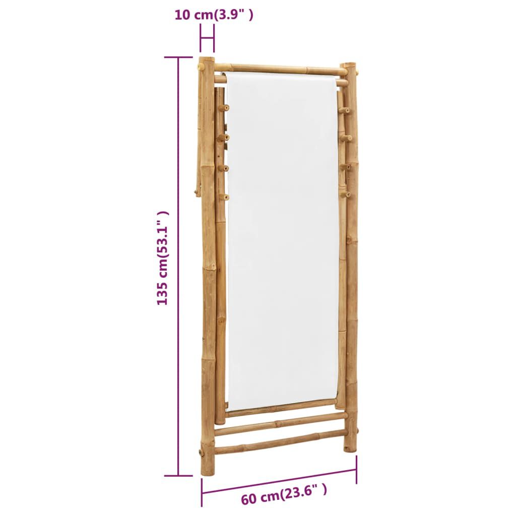 vidaXL Outdoor Deck Chair Bamboo and Canvas