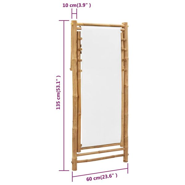vidaXL Outdoor Deck Chair Bamboo and Canvas