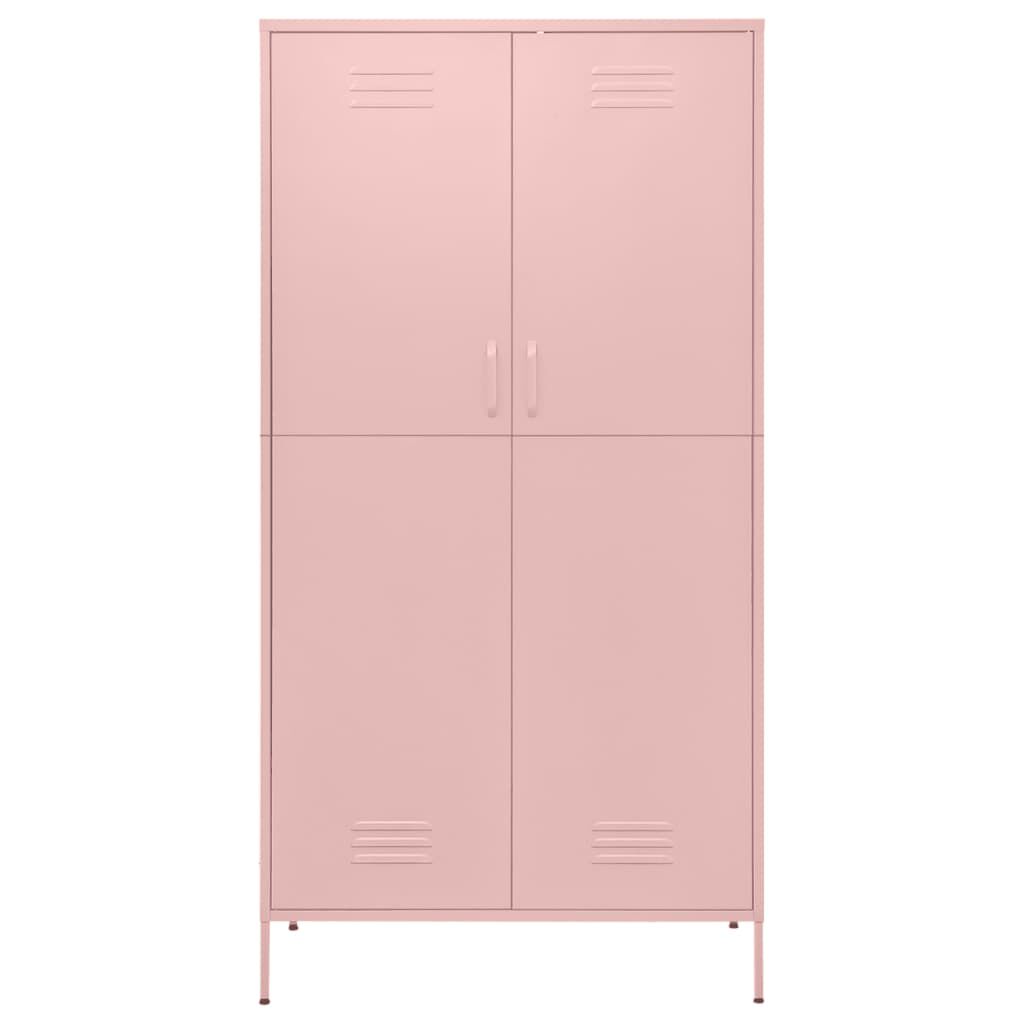 vidaXL Wardrobe Pink 90x50x180 cm Steel