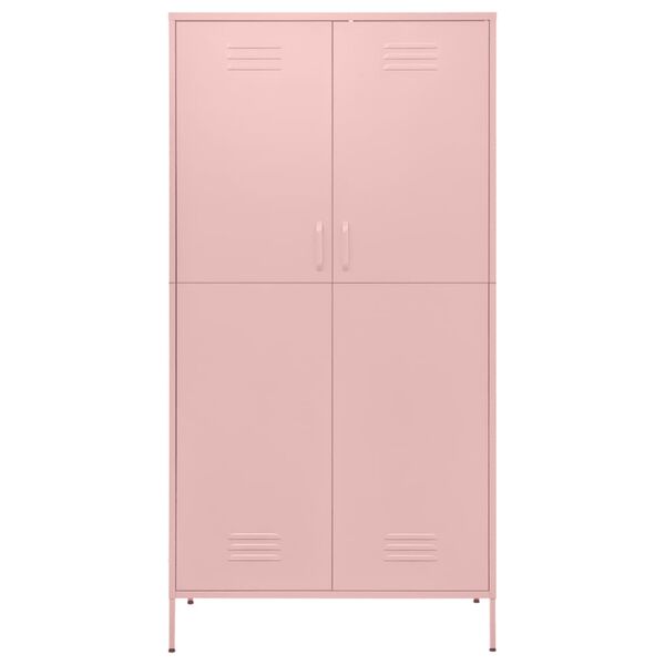 vidaXL Wardrobe Pink 90x50x180 cm Steel