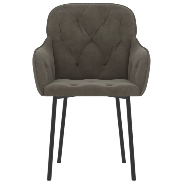 vidaXL Dining Chairs 2 pcs Dark Grey Velvet