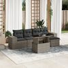 vidaXL 6 Piece Garden Sofa Set with Cushions Grey Poly Rattan