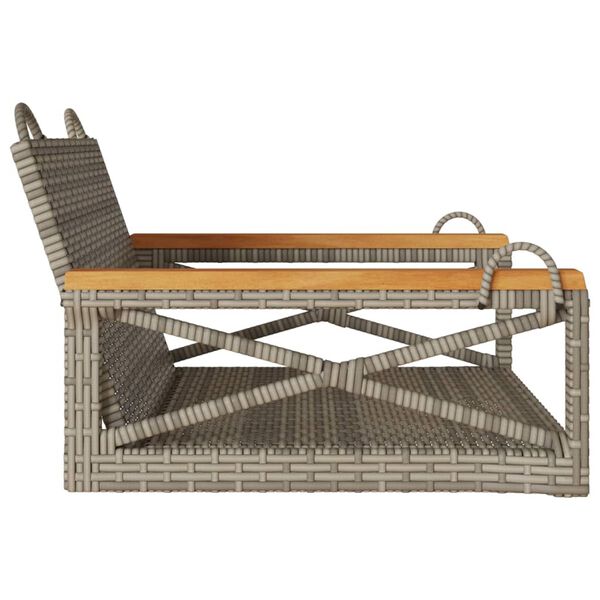 vidaXL Swing Bench Grey 63x62x40 cm Poly Rattan