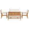 vidaXL Garden Sofa Set 5 pcs Brown 75 x 45 x 38cm Solid Acacia wood