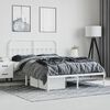 vidaXL Metal Bed Frame without Mattress with Headboard White 135x190cm