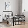 vidaXL Metal Bed Frame without Mattress with Footboard Black 100x190cm