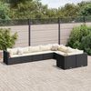 vidaXL 9 Piece Garden Sofa Set with Cushions Black Poly Rattan