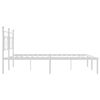 vidaXL Metal Bed Frame without Mattress with Headboard White 193x203cm