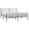 vidaXL Metal Bed Frame without Mattress with Footboard Black 183x213cm