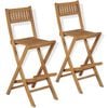 vidaXL 3 Piece Bistro Set with Folding Chairs Solid Teak Wood
