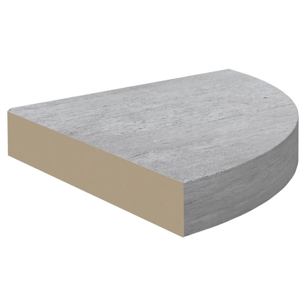 vidaXL Wall Corner Shelves 2 pcs Concrete Grey 25x25x3.8 cm MDF