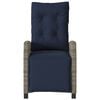 vidaXL Reclining Garden Chair with Footrest Grey Poly Rattan