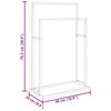 vidaXL Freestanding Towel Rack White 48x24x78.5 cm Iron