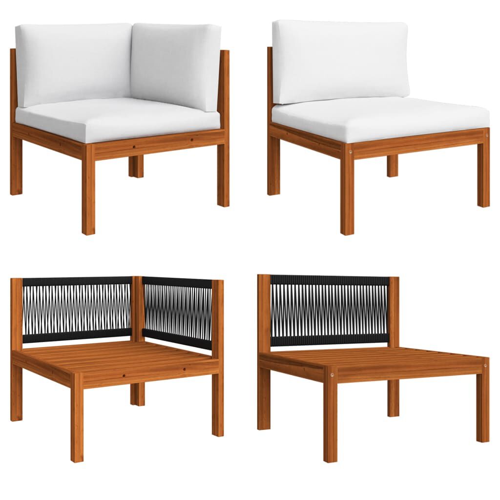 vidaXL 4-Seater Garden Sofa with Cushion Solid Acacia Wood
