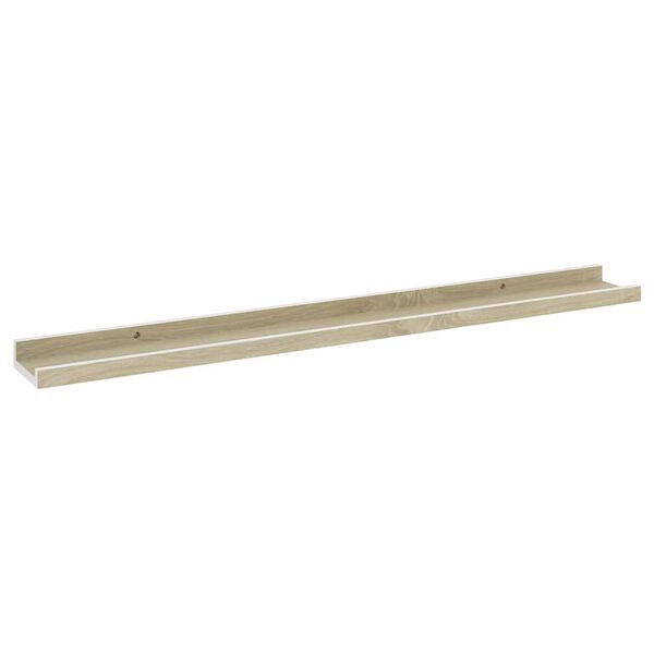 vidaXL Wall Shelves 2 pcs White and Sonoma Oak 80x9x3 cm