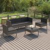 vidaXL 6 Piece Garden Lounge Set with Cushions Poly Rattan Grey
