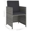 vidaXL 6 Piece Outdoor Dining Set Poly Rattan and Acacia Wood Grey