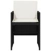vidaXL Garden Chairs with Cushions 4 pcs Black Poly Rattan