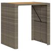 vidaXL 5 Piece Garden Bar Set with Cushions Grey Poly Rattan Acacia