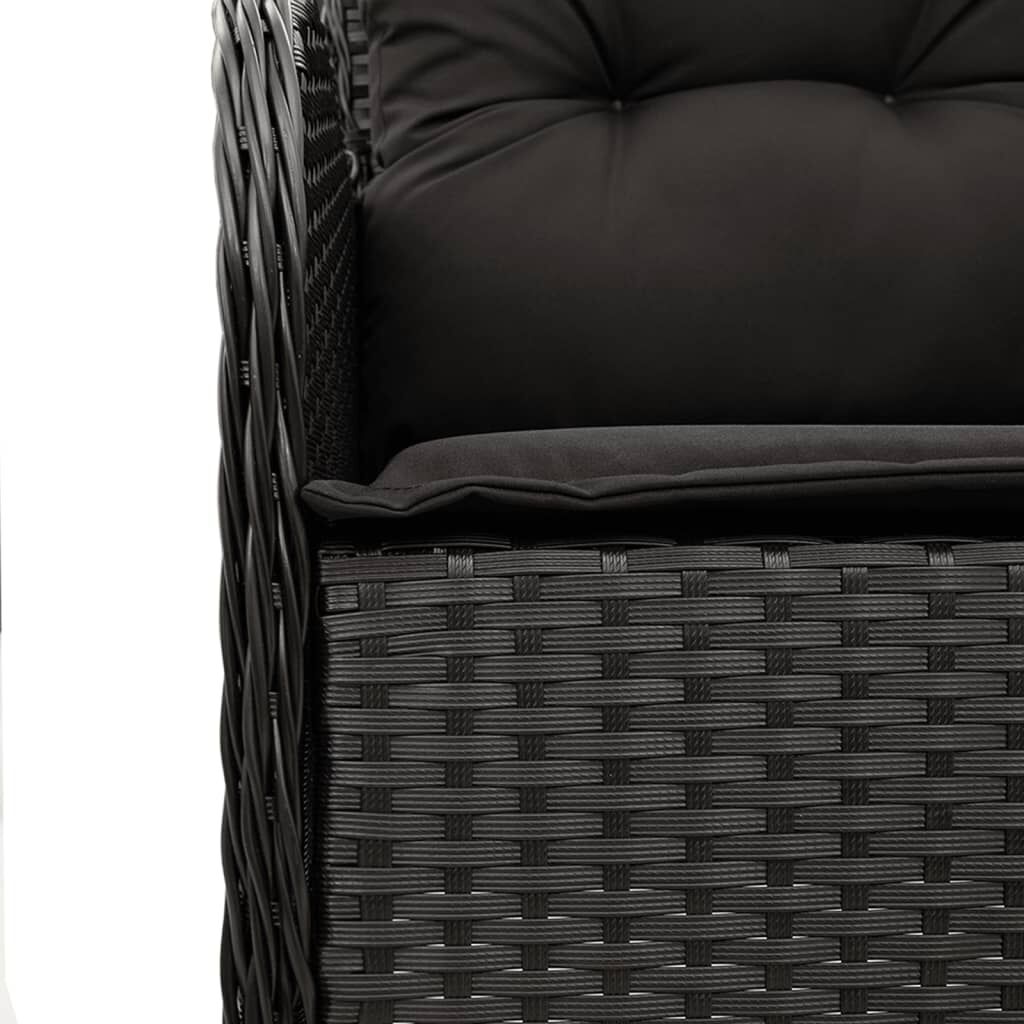 vidaXL 7 Piece Garden Dining Set with Cushions Grey Poly Rattan