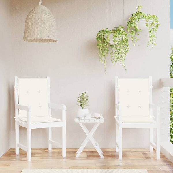 vidaXL Lowback Chair Cushions 2 pcs Melange Cream 100x50x4 cm Fabric