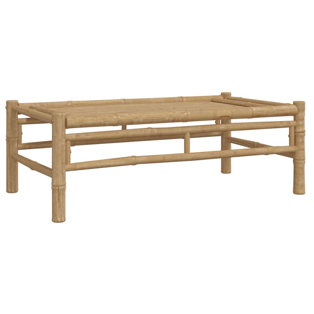 vidaXL 4 Piece Garden Lounge Set with Dark Grey Cushions Bamboo