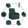 vidaXL Electric Massage Recliner Chair Dark Green Fabric