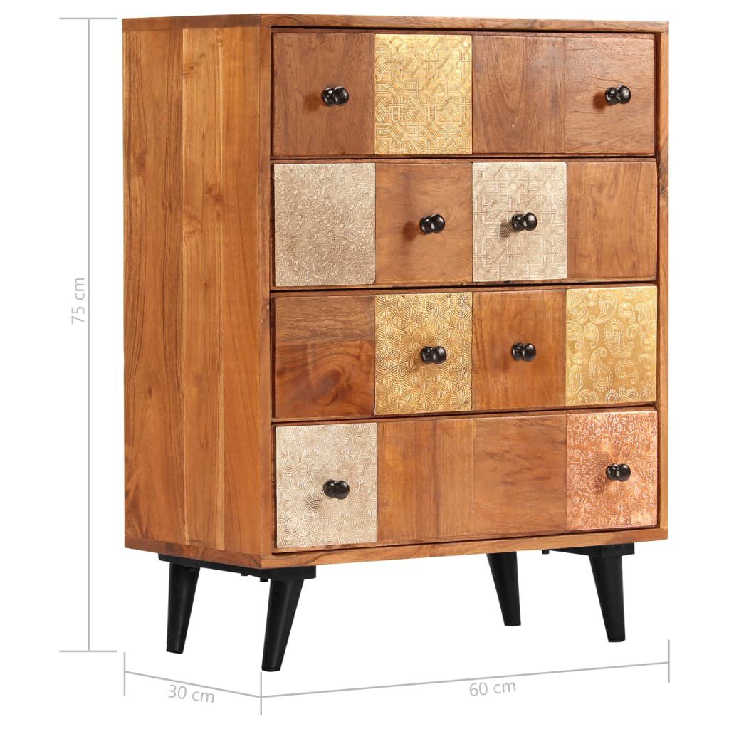 vidaXL Chest of Drawers 60x30x75 cm Solid Acacia Wood