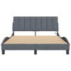 vidaXL Bed Frame with LED without Mattress "Hanko" Dark Grey 137x190 cm Velvet