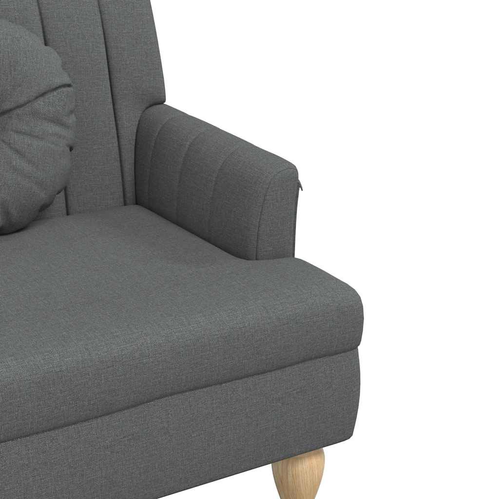 vidaXL Bench with Cushions Dark Grey 113x64.5x75.5 cm Fabric