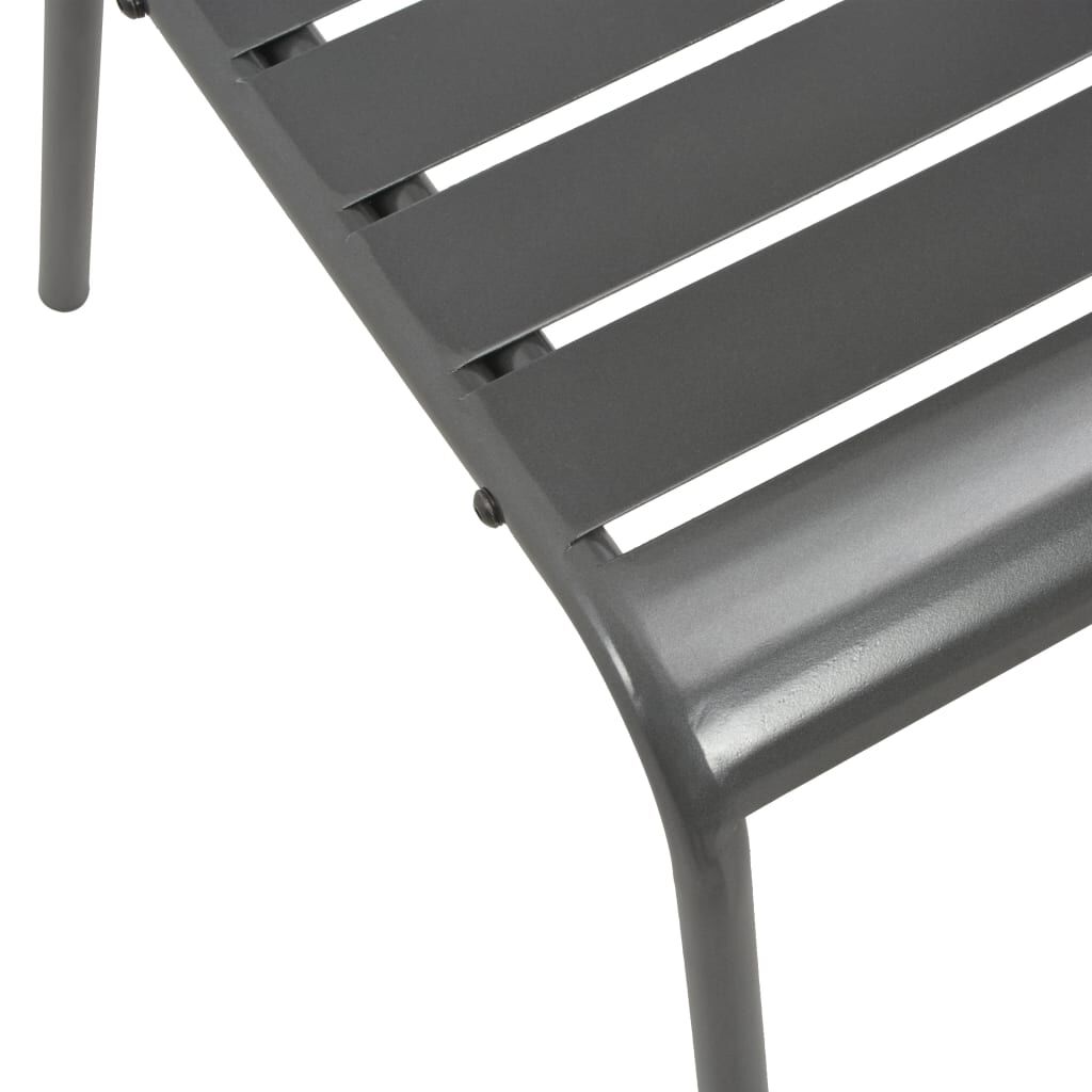 vidaXL Outdoor Chairs 4 pcs Slatted Design Steel Dark Grey