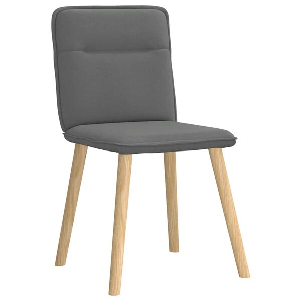vidaXL Dining Chairs 4 pcs Dark Grey Fabric