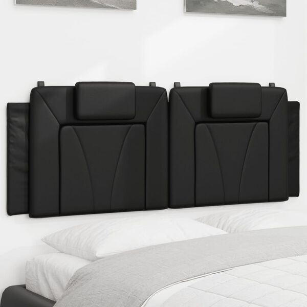 vidaXL Headboard Cushion "Viana" Black 137 cm Double Faux Leather