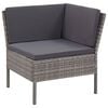 vidaXL 6 Piece Garden Lounge Set with Cushions Poly Rattan Grey