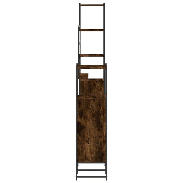 vidaXL 4 Piece Bathroom Cabinet Set Smoked Oak Engineered Wood