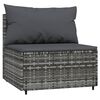 vidaXL Garden Middle Sofas with Cushions 2 pcs Grey Poly Rattan