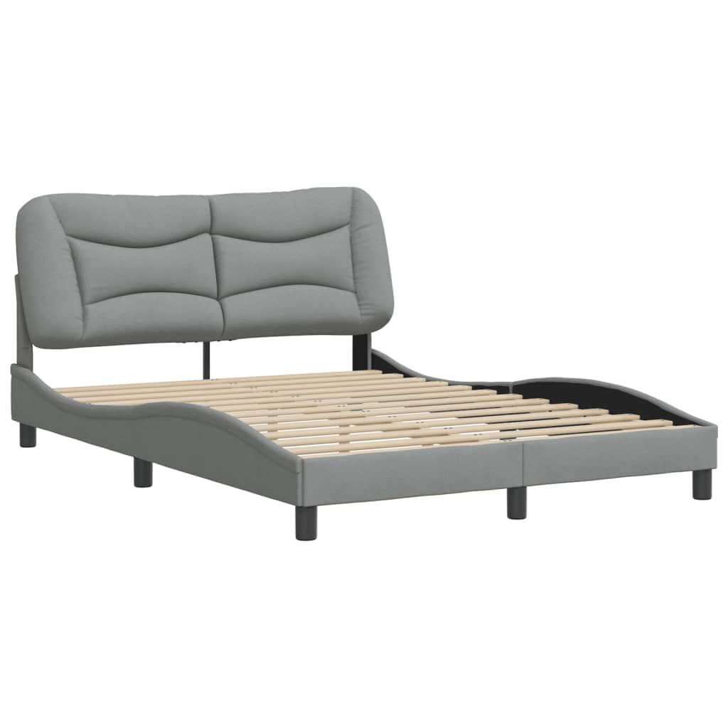 vidaXL Bed Frame without Mattress Light Grey 137x190 cm Fabric