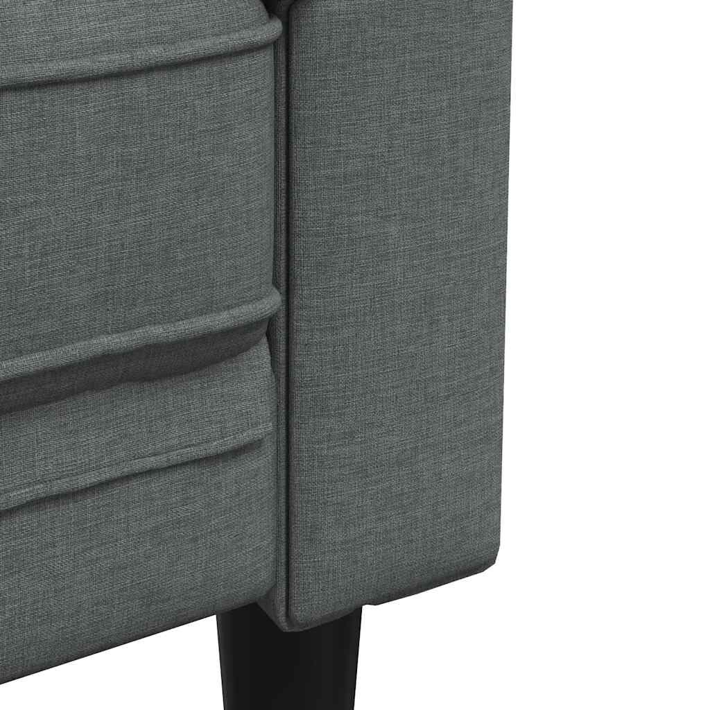 vidaXL Chesterfield Sofa 2-Seater Dark Grey Fabric