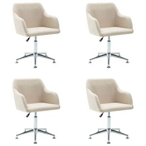 vidaXL Swivel Dining Chairs 4 pcs Cream Fabric