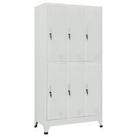 vidaXL Locker Cabinet with 6 Compartments Steel 90x45x180 cm Grey