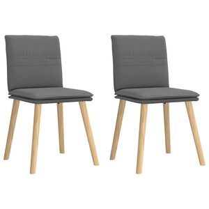 vidaXL Dining Chairs 2 pcs Dark Grey Fabric