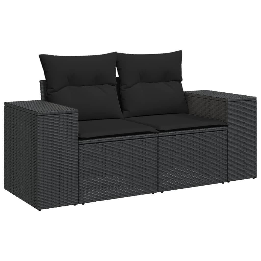 vidaXL 10 Piece Garden Sofa Set with Cushions Grey Poly Rattan