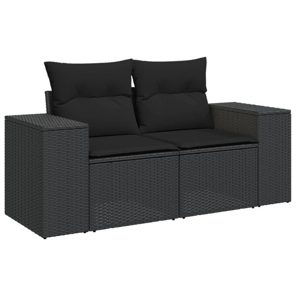 vidaXL 10 Piece Garden Sofa Set with Cushions Grey Poly Rattan
