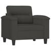 vidaXL Sofa Chair with Footstool Dark Grey 60 cm Microfibre Fabric