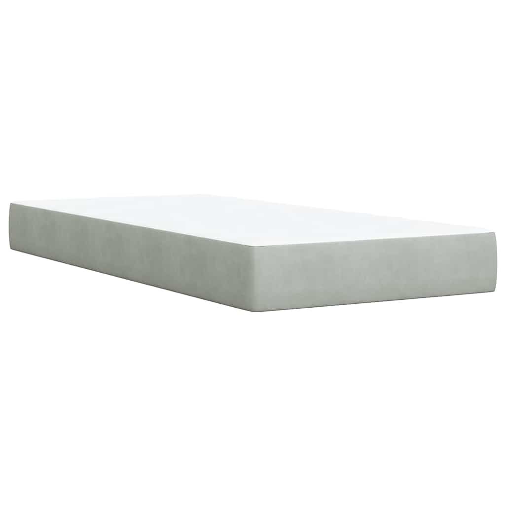 vidaXL Box Spring Bed with Mattress Light Grey Twin Velvet